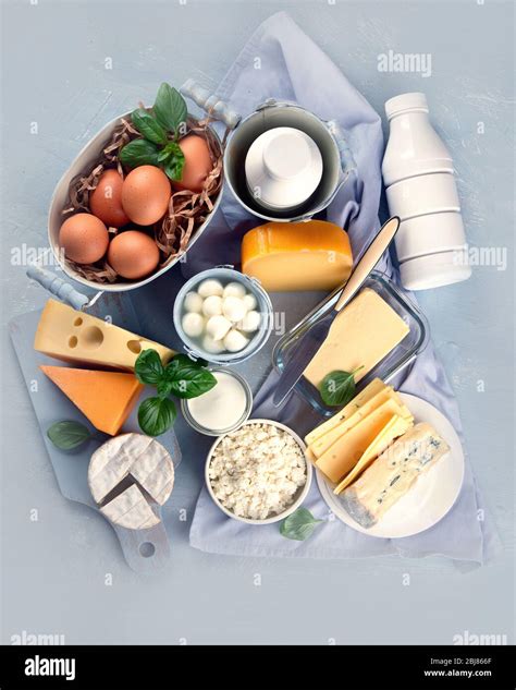 Different Types Of Fresh Farm Dairy Products Foods Rich In Calcium