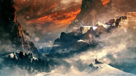 Wallpaper Landscape Fantasy Art Cloud Mountain Screenshot
