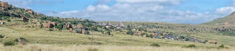 Panoramic View Of The Basotho Cultural Village In Golden Gate Editorial