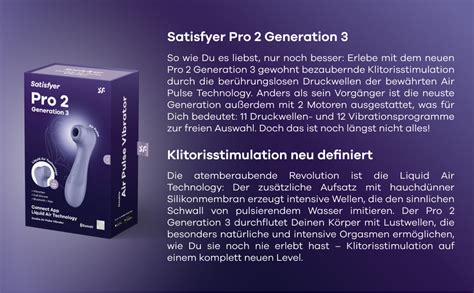 Satisfyer Pro 2 Generation 3 Vibrator Mit Connect App Liquid Air Technologie Leise Starke