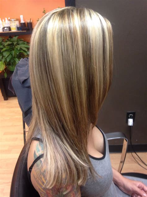 Chunky blonde highlights | Brown hair with blonde highlights, Chunky blonde highlights, Blonde ...