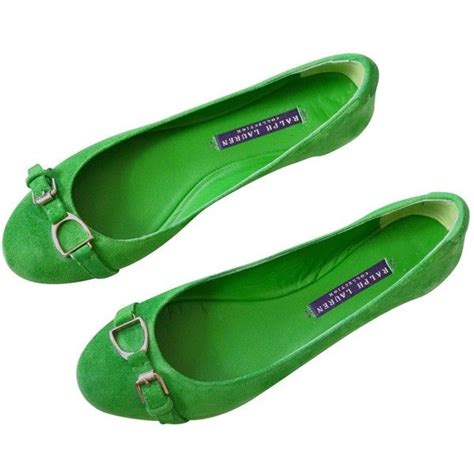 Pre Owned Ralph Lauren Collection Green Suede Flats Green Suede Shoes Green Flats Shoes