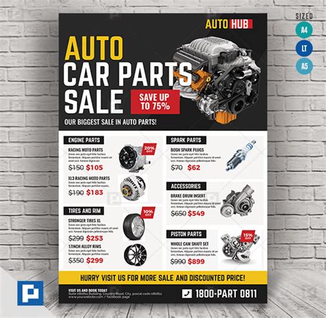 Car Parts Shop Promo Sale Flyer Psdpixel
