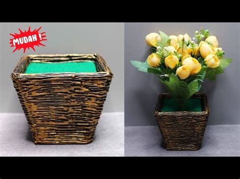 Cara Membuat Vas Bunga Dari Kardus Bekas Cardboard Flower Vase