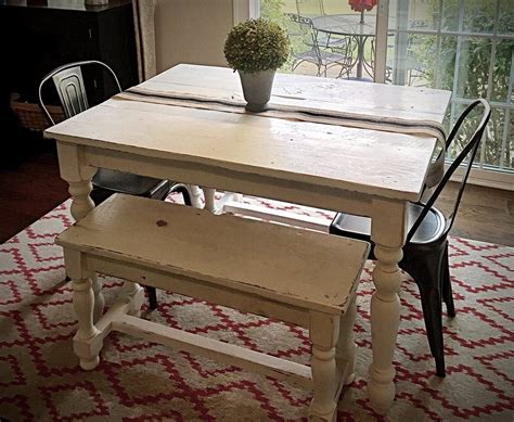 Petite White Farmhouse Table With Drawer Made With 100 Year Old Barn