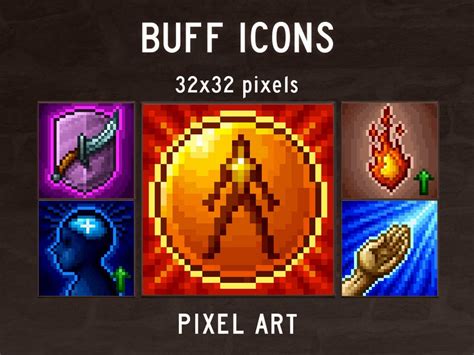 48 Buff Skill Pixel Art Icons By 2d Game Assets On Dribbble