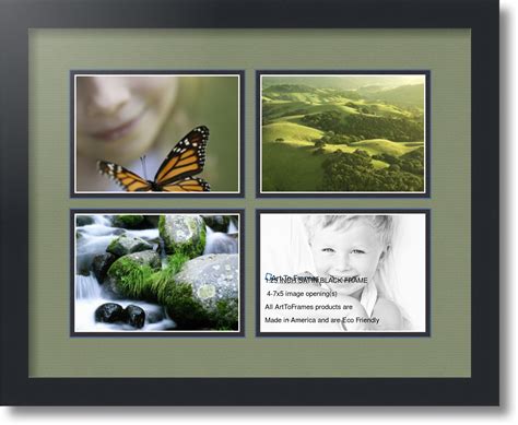 Arttoframes Collage Mat Picture Photo Frame 4 5x7 Openings In Satin