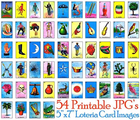 Lotería (spanish word meaning lottery) is a traditional game of chance, similar to bingo, but using images on a deck of cards instead of numbered ping pong balls. 5x7 Mexican Loteria Card Images 54 Separate Files Reg. | Etsy