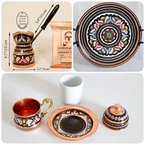 Turkish Luxury Ottoman Copper Coffee Espresso Set Of 6 With Etsy