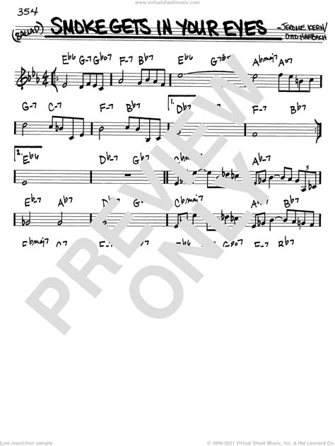 G7 all whose love are c blind, c oh, f oh. Kern - Smoke Gets In Your Eyes sheet music (real book ...