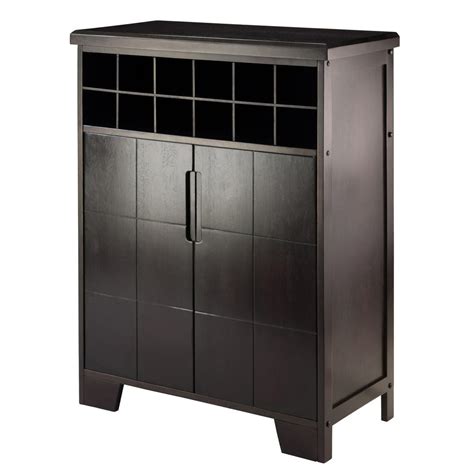 Winsome Wood Espresso Bar Cabinet 92632 The Home Depot