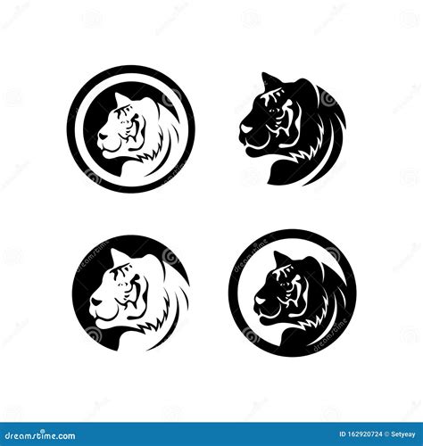 Conjunto De Vectores De Diseño De Logotipos De Tigres Plantilla De