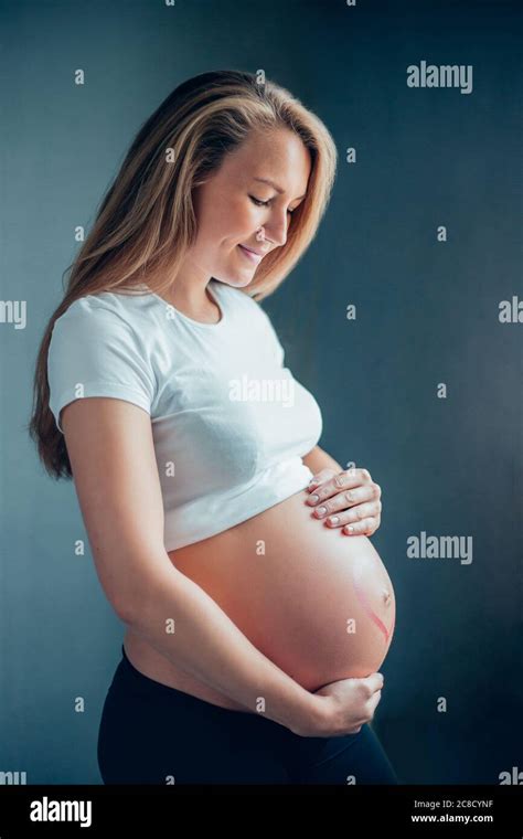 Pregnancy Motherhood People And Expectation Concept Close Up Of