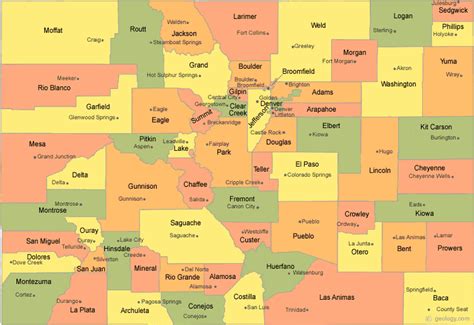 Counties Of Colorado Co With Links To County Information On Key To