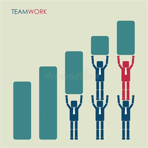 Team Businessmans With Leader Grow Up Graphic Teamwork Concept Stock