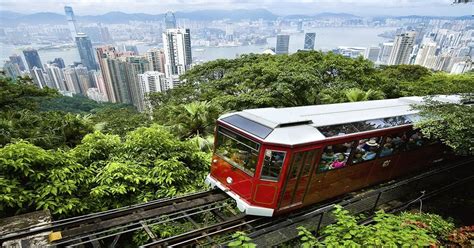 Hong Kongs Peak Tram Carries Sightseers Up To Victoria Peak As It Has