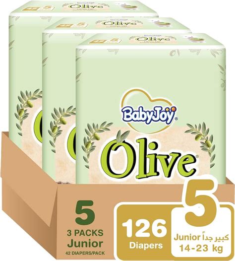 Babyjoy Olive Tape Diaper Size 5 Junior 14 23 Kg Mega Box 126