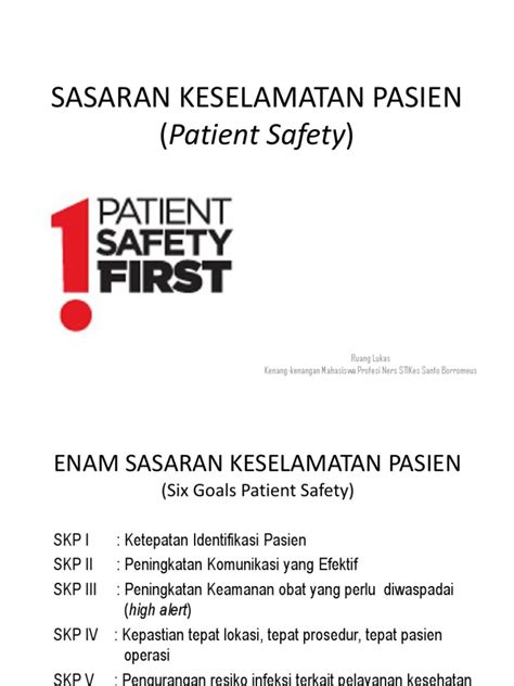 Sasaran Keselamatan Pasien Patient Safety Pdf