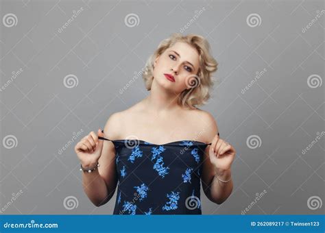 Model Undress Dress Beautiful Woman Open Neckline In Gown Stock Image Image Of Hairstyle