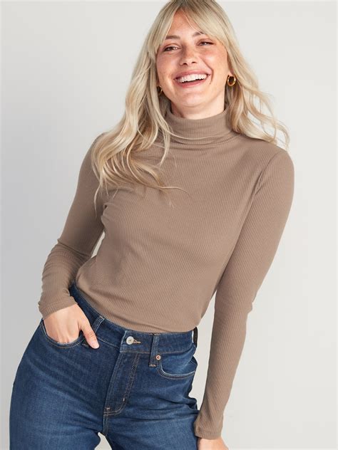 Rib Knit Turtleneck Top For Women Old Navy