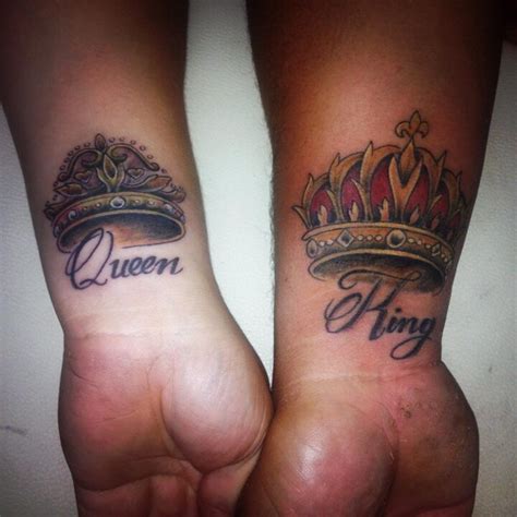 small couple tattoos king and queen best design idea