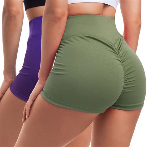Women S High Waist Yoga Shorts Butt Scrunch Booty Spandex Gym Workout Shorts Active Short