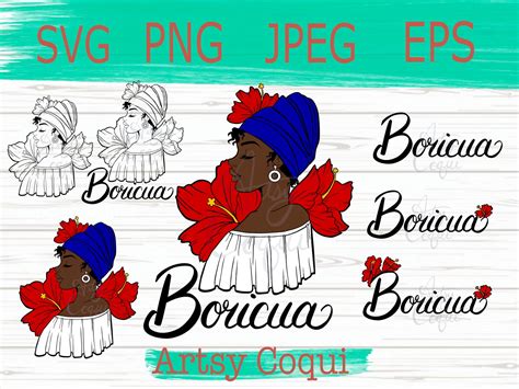 Boricua Hibiscus Girl Layered Svg Design And Text Cut Download Etsy
