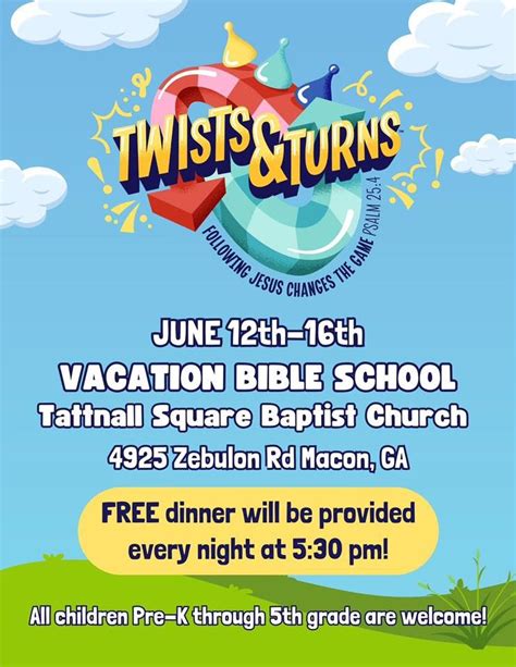 Twists And Turns Vbs Tattnall Square Baptist Church Macon Ge June