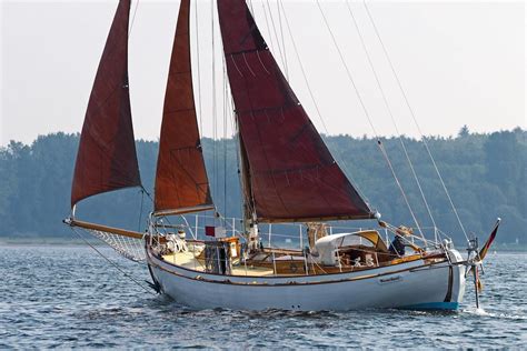 1935 Danish Classic Wooden Double Ender Sail Boat For Sale