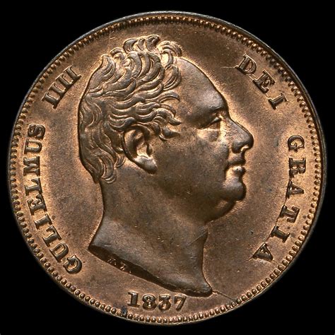 1837 William Iv Copper Farthing