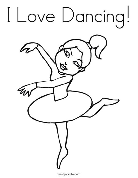 Gambar Love Dancing Coloring Page Twisty Noodle Ballerina Dance Pages