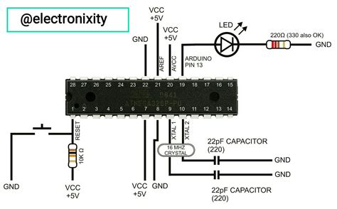 Arduino Atmega328 Circuit Diagram