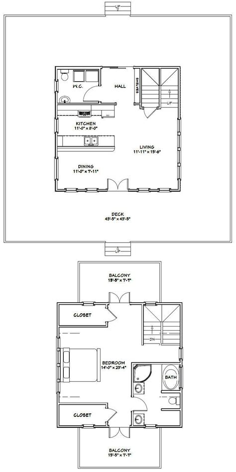 24x24 House 1 Bedroom 15 Bath Pdf Floorplan 1066 Sqft