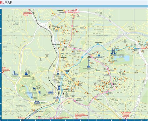 This is map of kuala lumpur city, malaysia showing hotels, tourist sites, roads and mass transit. Kuala Lumpur Subway Map - ToursMaps.com