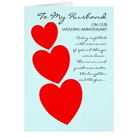 Happy Wedding Anniversary Husband Hearts Card Zazzle