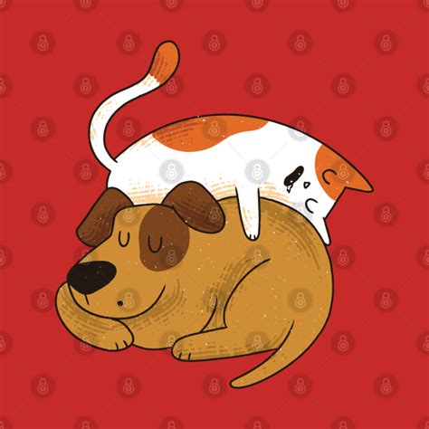 Cat And Dog Sleeping Cat And Dog Friends Tank Top Teepublic