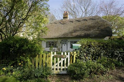 Corner Cottage English Cottage Garden Thatched Cottage Fairytale