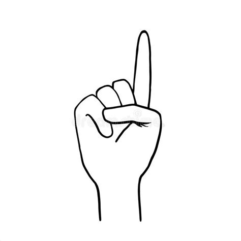 Index Finger Up Vector Linear Drawing By Hand Symbol Of The Hand