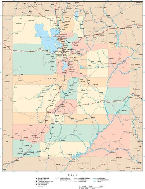 Utah Map By County Cities And Towns Map