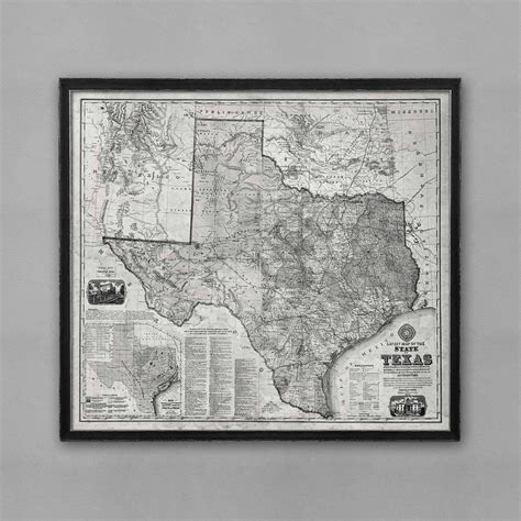 Antique Map Antique Style Vintage Wall Art Vintage Walls Texas