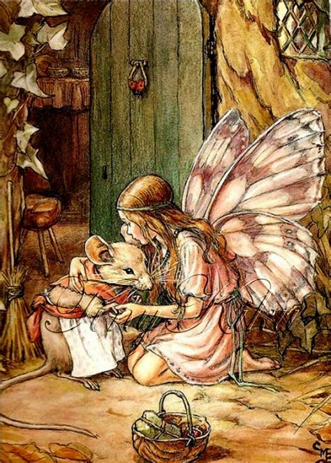 Visiting Fairy With Mouse Vintage Cicely Mary Barker Art Etsy
