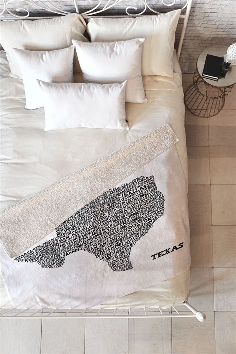 Texas Map Fleece Throw Blanket Restudio Designs