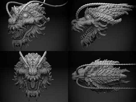 17 Beautiful Chinese Dragon Head 3d Model River Mockup