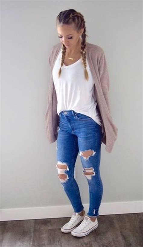 36 Casual School Outfit Ideas For College Girls Puffed Sleeves