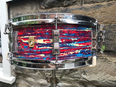 Ludwig Psychedelic Red Jazz Festival Snare Drum Reverb