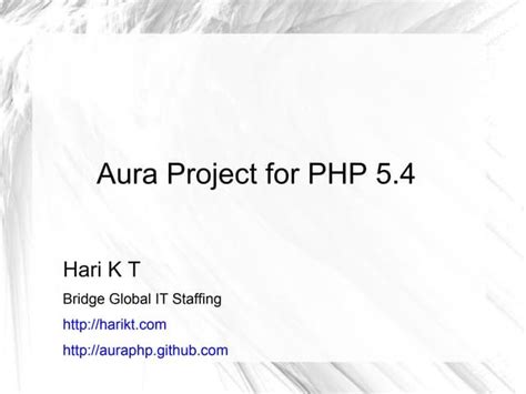 Aura Project For Php Ppt
