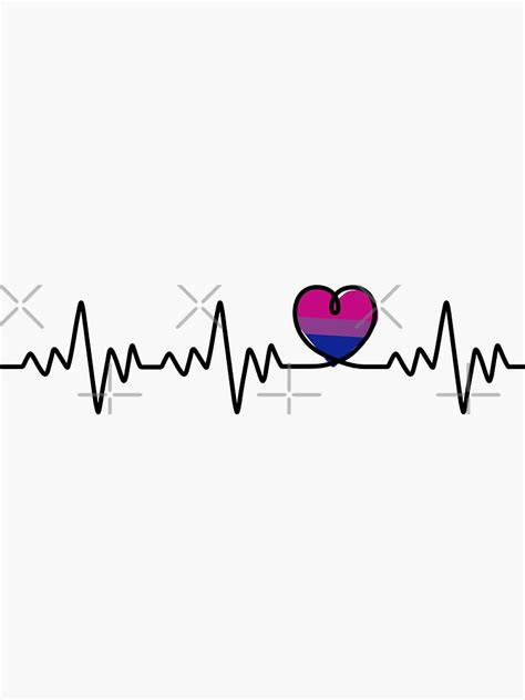 bi pride flag pulse bisexual pride flag heart rate bi pride heart sticker for sale by