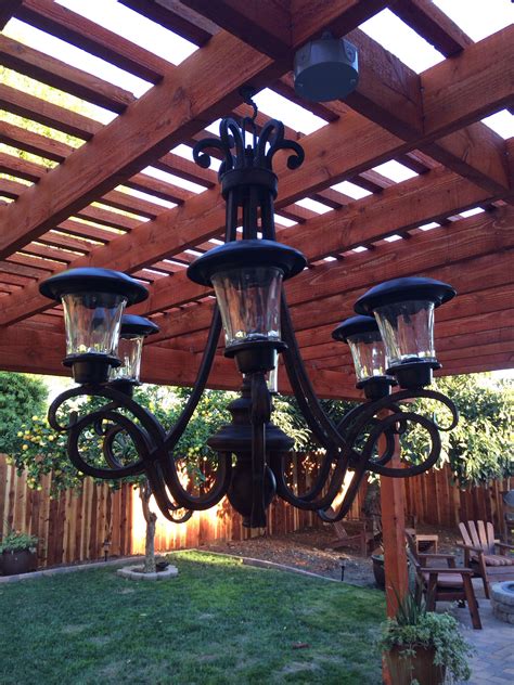 Solar Light Chandelier Made By My Friend Jayme Solarlidlightmasonjar