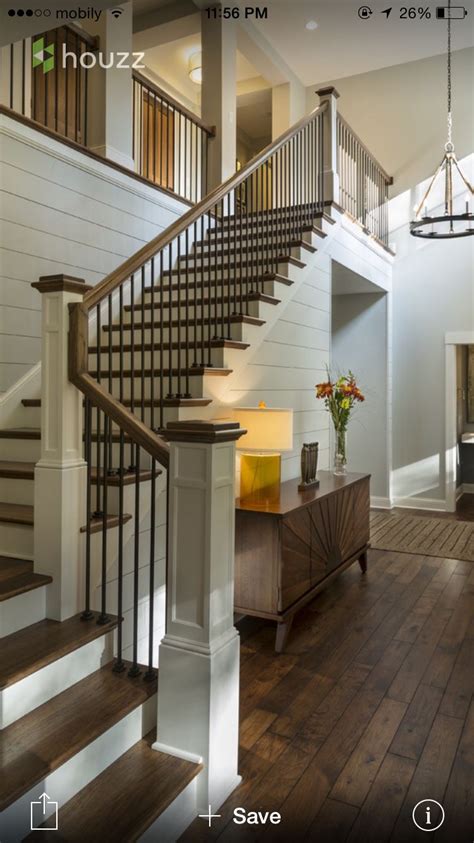 From glass panels to wrought iron balusters, there are many stair railing options available. Pin by Megan Hawkes on Decorations | House design, New ...