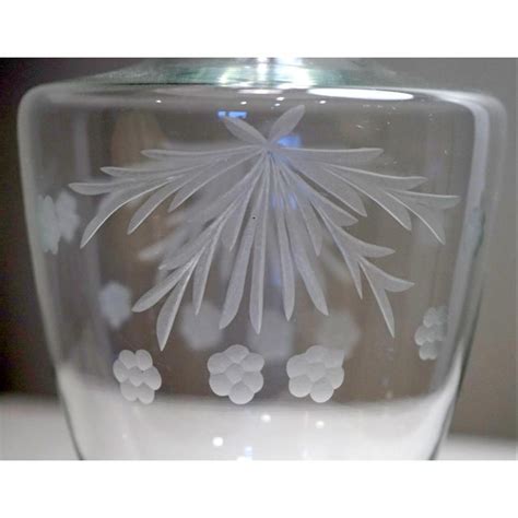 Vintage Toscany Romania Hand Blown Etched Floral Crystal Vase Decanter Chairish
